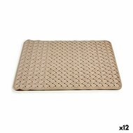 Badkleed Gevlochten Beige PVC (0,03 x 50 x 50 cm) (12 Stuks) 1