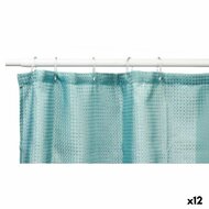 Douchegordijn Punten Turquoise Polyester 180 x 180 cm (12 Stuks) 1