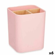 Tandenborstelhouder Roze Bamboe Polypropyleen 9 x 11 x 9 cm (6 Stuks) 1