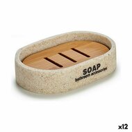 Zeepschaal Beige Hars 8 x 2,5 x 12,5 cm (12 Stuks) 1