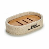 Zeepschaal Beige Hars 8 x 2,5 x 12,5 cm (12 Stuks) 2