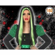 Halloween pruik 118189 (60 cm) Wit Zwart Groen 4