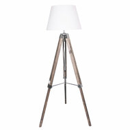 Vloerlamp Home ESPRIT Wit Bruin Hout 40 x 40 x 150 cm 1