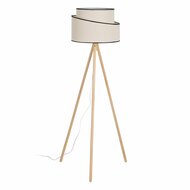 Vloerlamp Zwart Beige Hout Weefsel 60 W 220-240 V 60 x 60 x 155 cm 1