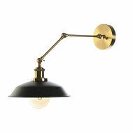 Muurlamp DKD Home Decor Zwart Gouden Metaal 50 W Vintage 220 V 26 x 53 x 23 cm 2