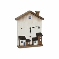 Tafelklok DKD Home Decor 26 x 7 x 31 cm Wit Huizen 1