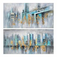 Schilderij DKD Home Decor Stad 120 x 3 x 60 cm Loft (2 Stuks) 1