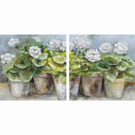 Schilderij DKD Home Decor 80 x 3,5 x 80 cm Bloempot Cottage (2 Stuks) 1