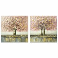 Schilderij DKD Home Decor Boomstructuur 80 x 3 x 80 cm Traditioneel (2 Stuks) 1