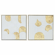 Schilderij Home ESPRIT Wit Gouden polyestyreen Canvas Modern 42 x 4 x 42 cm (2 Stuks) 1