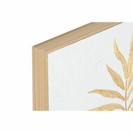 Schilderij Home ESPRIT Wit Gouden Canvas Hout MDF Modern Blad van een plant 42 x 4 x 42 cm (2 Stuks) 2