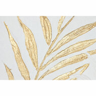 Schilderij Home ESPRIT Wit Gouden Canvas Hout MDF Modern Blad van een plant 42 x 4 x 42 cm (2 Stuks) 3