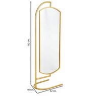 Staande spiegel Alexandra House Living Goud Metaal Ijzer Spiegel 40 x 162 x 62 cm 3