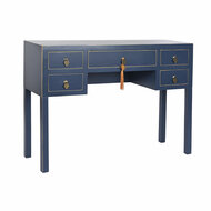 Bureau DKD Home Decor Blauw Gouden Metaal Pijnboom Hout MDF 110 x 35 x 78 cm 1