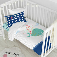 Dekbedovertrek set HappyFriday Moshi Moshi Whale Multicolour Wieg voor baby&amp;apos;s 2 Onderdelen 2