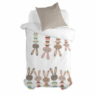 Dekbedovertrek set HappyFriday Moshi Moshi Rabbit Family Multicolour Bed van 80 2 Onderdelen 1