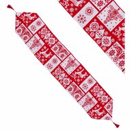 Tafelloper Kerstmis Wit Rood Polyester 180 x 33 cm 2