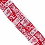 Tafelloper Kerstmis Wit Rood Polyester 180 x 33 cm 3