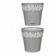 Zelfwaterende bloempot Stefanplast Gaia Grijs 15 x 15 x 15 cm Wit Plastic (12 Stuks) 2