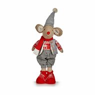 Decoratieve figuren Muis Kerstmis 48 cm Wit Rood Grijs Cr&egrave;me 1