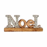 Decoratieve figuren Noel Purpurine 6,5 x 10 x 25 cm Zilverkleurig Hout 1