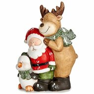 Decoratieve figuren Kerstmis Wit Bruin Zwart Groen Keramisch 14 x 37,5 x 27,5 cm 1