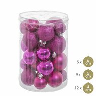 Kerstballen Fuchsia Plastic Purpurine 12,5 x 12,5 x 27 cm (27 Stuks) 1