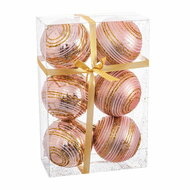 Kerstballen Roze Plastic Spiraal 8 x 8 x 8 cm (6 Stuks) 1