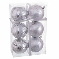 Kerstballen Zilver Plastic Herten 8 x 8 x 8 cm (6 Stuks) 1