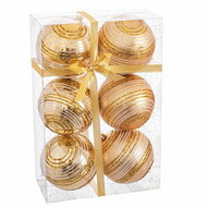 Kerstballen Gouden Plastic Spiraal 8 x 8 x 8 cm (6 Stuks) 1