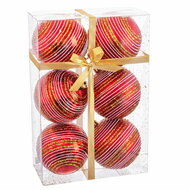 Kerstballen Rood Plastic Spiraal 8 x 8 x 8 cm (6 Stuks) 1