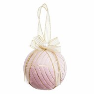 Kerstballen Roze Polyfoam Weefsel 10 x 10 x 10 cm (3 Stuks) 1