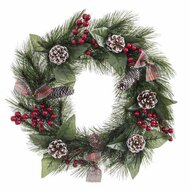 Kerstkroon Wit Rood Groen Natuurlijk PVC 40 cm 1