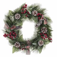 Kerstkroon Wit Rood Groen Natuurlijk PVC 40 cm 2