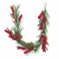 Kerstkrans Rood Groen Plastic Ananas 140 cm 4