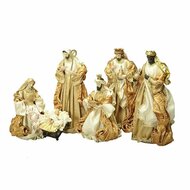 Kerststal set DKD Home Decor Gouden Kroon 30 x 5 x 30 cm 50 x 5 x 50 cm 3