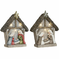 Kerststal set Home ESPRIT Groen Grijs Magnesium 27,5 x 10,5 x 34,5 cm (2 Stuks) 1