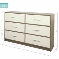 Ladekast Max Home Wit Grijs Modern 114 x 70 x 30 cm 4