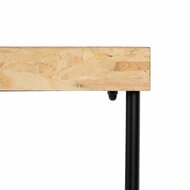 Wandtafel Zwart Natuurlijk Hout Ijzer Hout MDF 98 x 32 x 80,5 cm 5