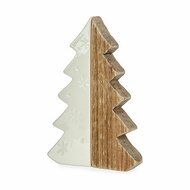 Decoratieve figuren Kerstboom Wit Natuurlijk Hout Keramisch 3 x 21 x 14 cm (6 Stuks) 2