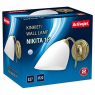 Wandlamp Activejet NIKITA 1P Patyna Wit Metaal Glas 60 W 220-240 V 26 x 12 x 12,5 cm 30 x 12 x 15 cm (1 Onderdelen) 3