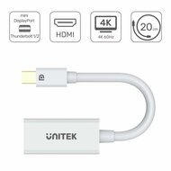 Adapter Mini DisplayPort naar HDMI Unitek Y-6331 Wit 20 cm 3