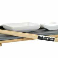 Sushi set DKD Home Decor Bruin Zwart Natuurlijk Bamboe Raad van bestuur 30 x 10 x 3,5 cm (9 Onderdelen) (30 x 10 x 3,5 cm) 2