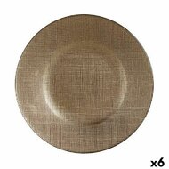 Dinerbord Gouden Glas 21 x 2 x 21 cm (6 Stuks) 2