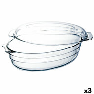 Serveerschaal &Ocirc; Cuisine Ocuisine Vidrio Met deksel 3 L 1,1 L Transparant Glas 3 Stuks 1