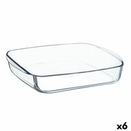 Serveerschaal &Ocirc; Cuisine Vierkant 25 x 22 x 5 cm Transparant Glas (6 Stuks) 1