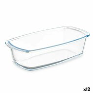 Serveerschaal Met handvatten Transparant Borosilicaatglas 1,6 L 27 x 7,2 x 14 cm (12 Stuks) 1