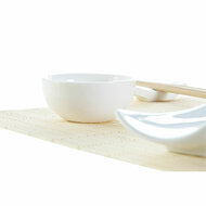 Sushi set DKD Home Decor Bamboe Keramiek Wit Natuurlijk Orientaals 28,5 x 19,5 x 3,3 cm (9 Onderdelen) (28,5 x 19,5 x 3,3 cm) 3