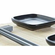 Sushi set DKD Home Decor Zwart Natuurlijk Metaal Bamboe Keramiek Orientaals 30 x 40 cm 27,8 x 17,8 x 3 cm (7 Onderdelen) (27,8 