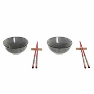 Sushi set DKD Home Decor 30 x 21 x 7 cm Zwart Keramiek Orientaals (6 Onderdelen) 1